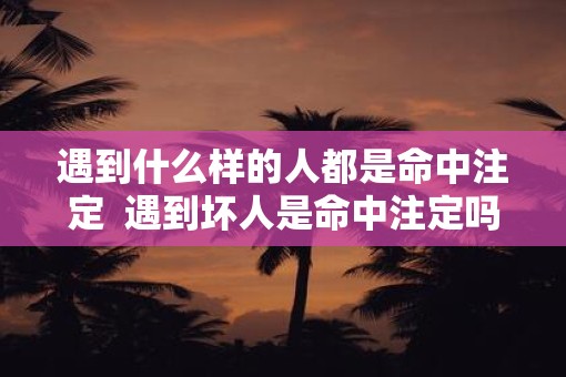 遇到什么样的人都是命中注定  遇到坏人是命中注定吗