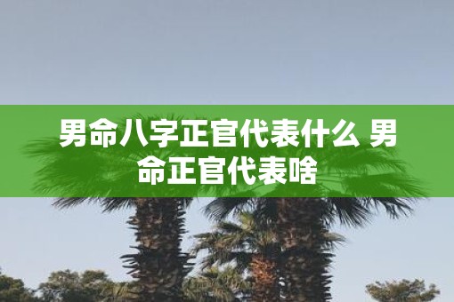 男命八字正官代表什么 男命正官代表啥