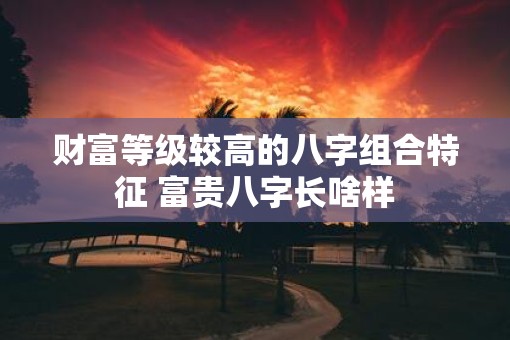 财富等级较高的八字组合特征 富贵八字长啥样