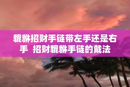 貔貅招财手链带左手还是右手  招财貔貅手链的戴法
