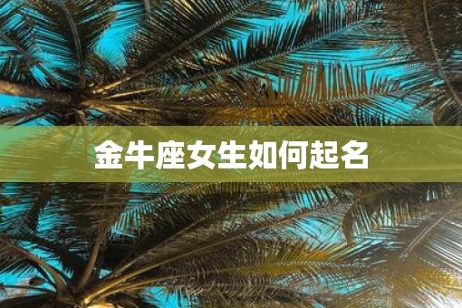 金牛座女生如何起名