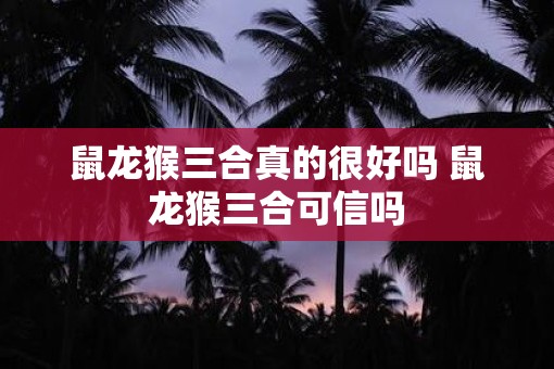 鼠龙猴三合真的很好吗 鼠龙猴三合可信吗