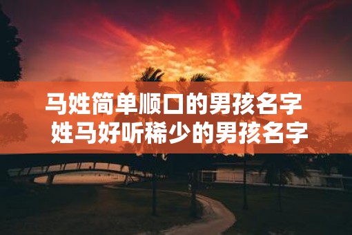 马姓简单顺口的男孩名字  姓马好听稀少的男孩名字
