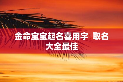 金命宝宝起名喜用字  取名大全最佳