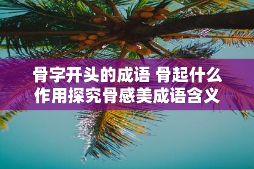 骨字开头的成语 骨起什么作用探究骨感美成语含义