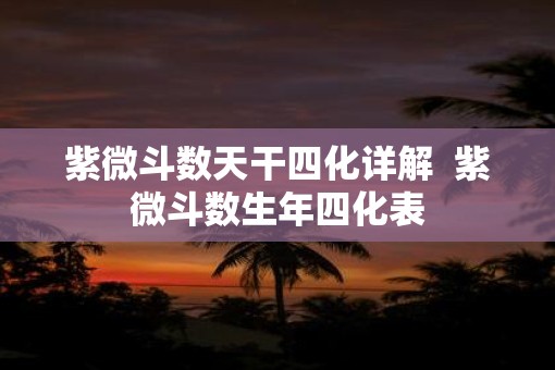 紫微斗数天干四化详解  紫微斗数生年四化表