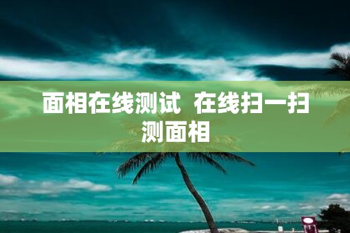 面相在线测试  在线扫一扫测面相