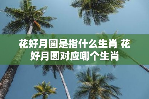 花好月圆是指什么生肖 花好月圆对应哪个生肖