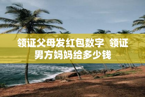 领证父母发红包数字  领证男方妈妈给多少钱