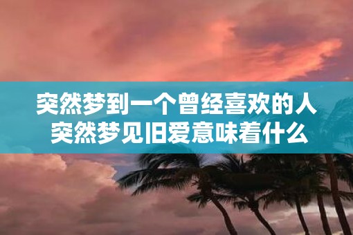 突然梦到一个曾经喜欢的人 突然梦见旧爱意味着什么