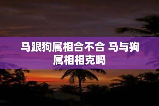 马跟狗属相合不合 马与狗属相相克吗