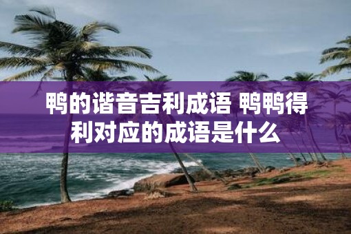 鸭的谐音吉利成语 鸭鸭得利对应的成语是什么