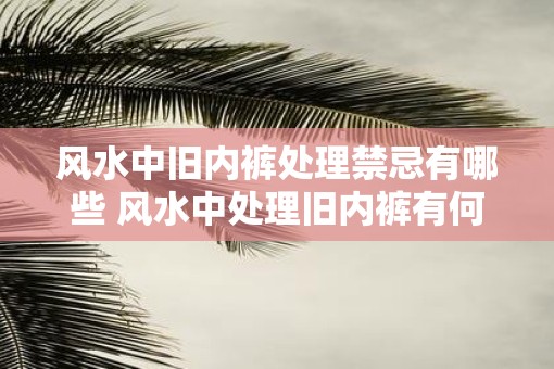 风水中旧内裤处理禁忌有哪些 风水中处理旧内裤有何禁忌