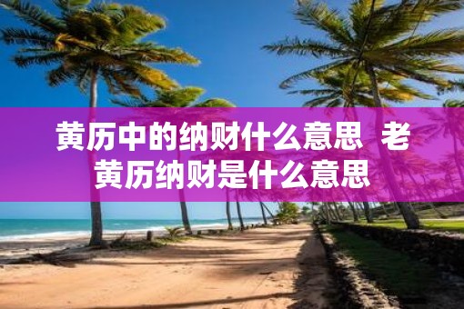 黄历中的纳财什么意思  老黄历纳财是什么意思