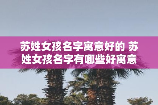 苏姓女孩名字寓意好的 苏姓女孩名字有哪些好寓意