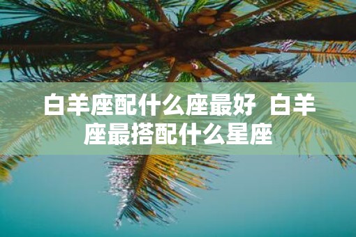 白羊座配什么座最好  白羊座最搭配什么星座