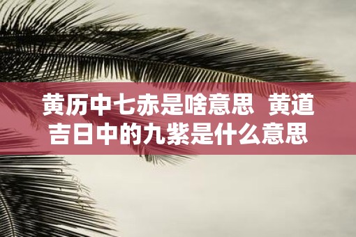 黄历中七赤是啥意思  黄道吉日中的九紫是什么意思