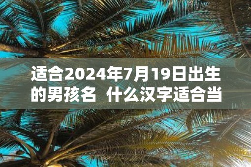 适合2025年7月19日出生的男孩名  什么汉字适合当名字