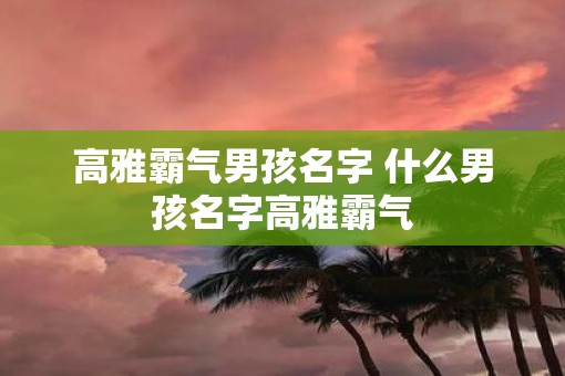 高雅霸气男孩名字 什么男孩名字高雅霸气