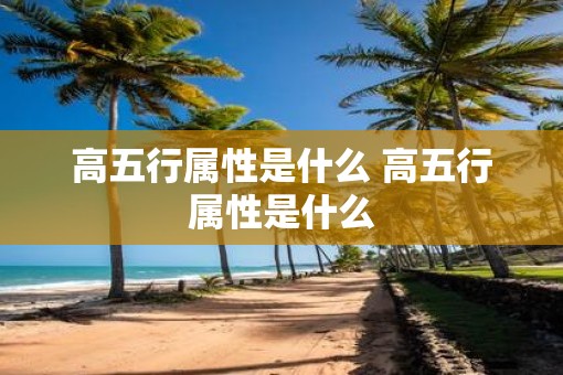 高五行属性是什么 高五行属性是什么