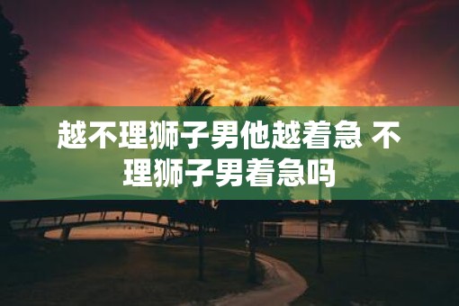 越不理狮子男他越着急 不理狮子男着急吗