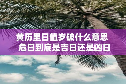 黄历里日值岁破什么意思  危日到底是吉日还是凶日