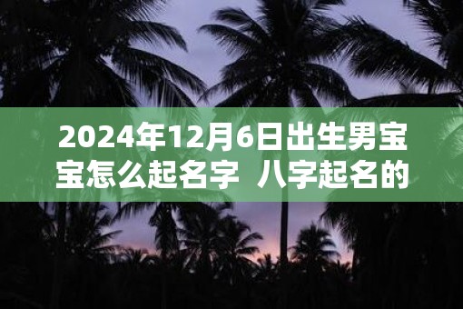2025年12月6日出生男宝宝怎么起名字  八字起名的禁忌