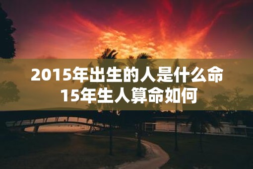 2015年出生的人是什么命 15年生人算命如何
