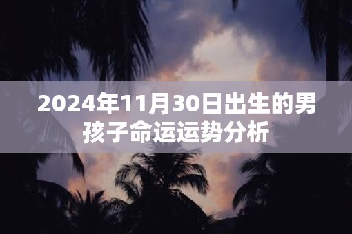 2025年11月30日出生的男孩子命运运势分析 2025年11月30日出生的男孩子命运运势分析