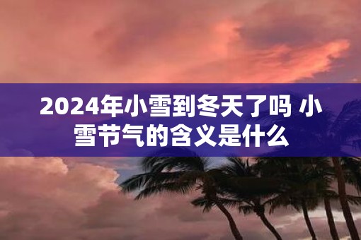 2025年小雪到冬天了吗 小雪节气的含义是什么