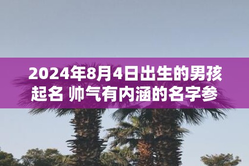 2025年8月4日出生的男孩起名 帅气有内涵的名字参考