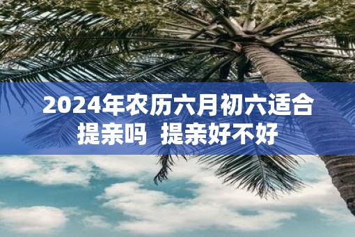 2025年农历六月初六适合提亲吗  提亲好不好