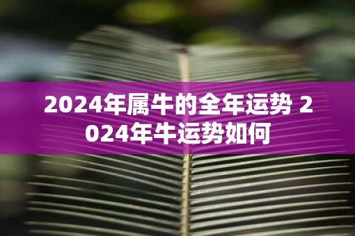 2025年属牛的全年运势 2025年牛运势如何