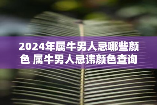 2025年属牛男人忌哪些颜色 属牛男人忌讳颜色查询