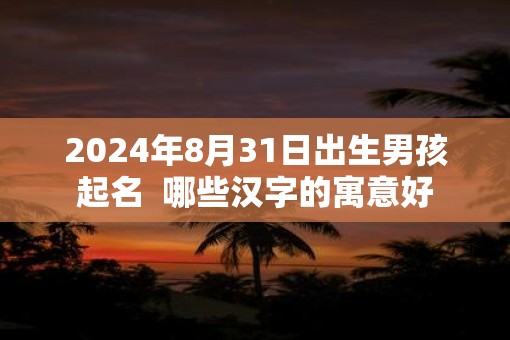 2025年8月31日出生男孩起名  哪些汉字的寓意好