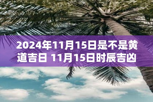 2025年11月15日是不是黄道吉日 11月15日时辰吉凶