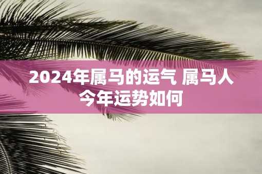 2025年属马的运气 属马人今年运势如何