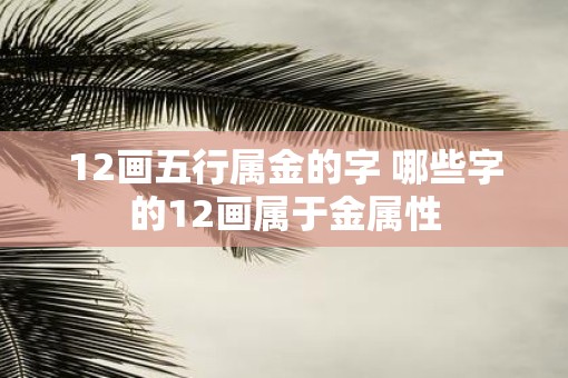 12画五行属金的字 哪些字的12画属于金属性