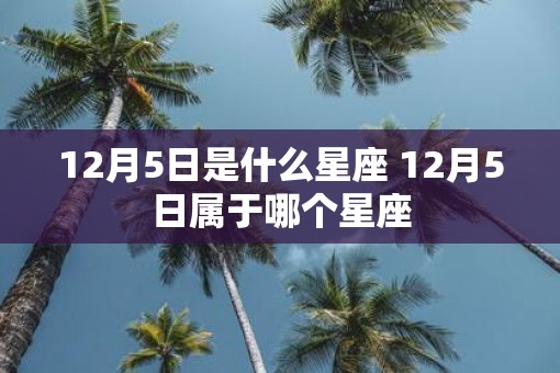 12月5日是什么星座 12月5日属于哪个星座