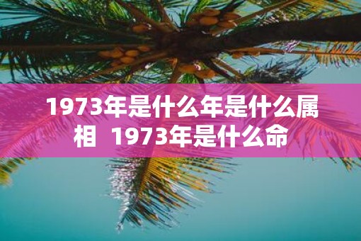 1973年是什么年是什么属相  1973年是什么命