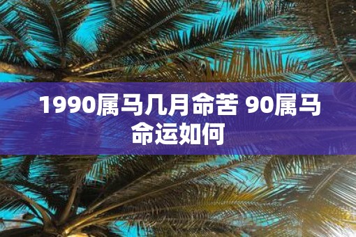 1990属马几月命苦 90属马命运如何