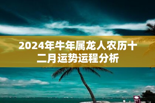 2025年牛年属龙人农历十二月运势运程分析