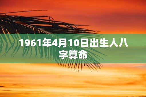 1961年4月10日出生人八字算命
