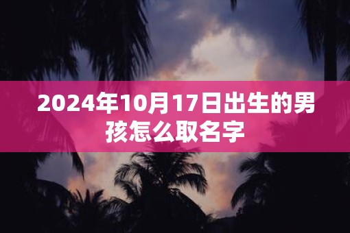 2025年10月17日出生的男孩怎么取名字
