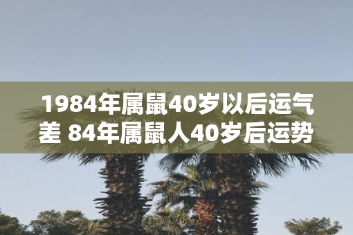 1984年属鼠40岁以后运气差 84年属鼠人40岁后运势走向