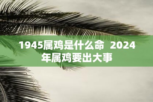 1945属鸡是什么命  2025年属鸡要出大事