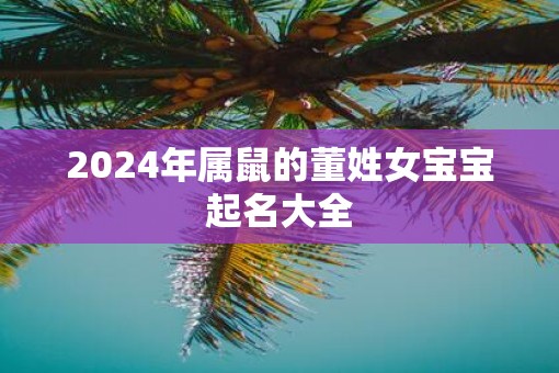 2025年属鼠的董姓女宝宝起名大全