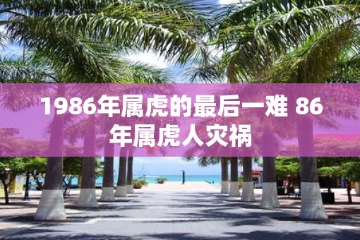 1986年属虎的最后一难 86年属虎人灾祸