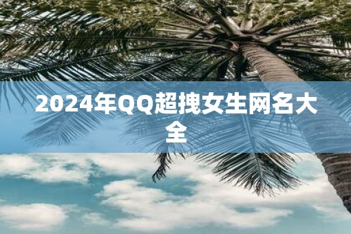 2025年QQ超拽女生网名大全