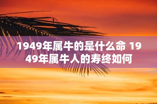 1949年属牛的是什么命 1949年属牛人的寿终如何